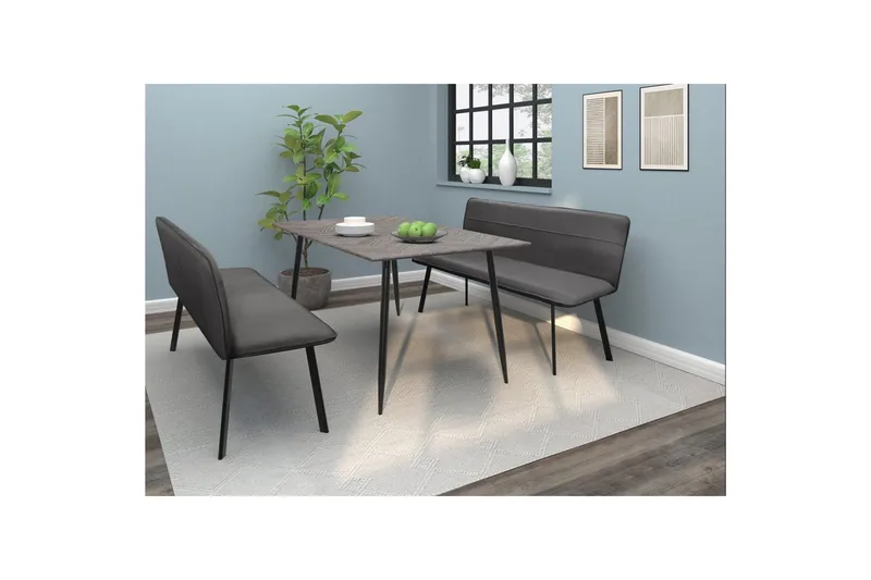 Matbänk Taylor Antracit - Antracit - Möbler - Fåtölj & stolar - Sittbänk - Bänk med ryggstöd