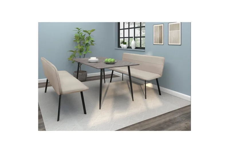 Matbänk Taylor Kräm - Kräm - Möbler - Fåtölj & stolar - Sittbänk - Bänk med ryggstöd