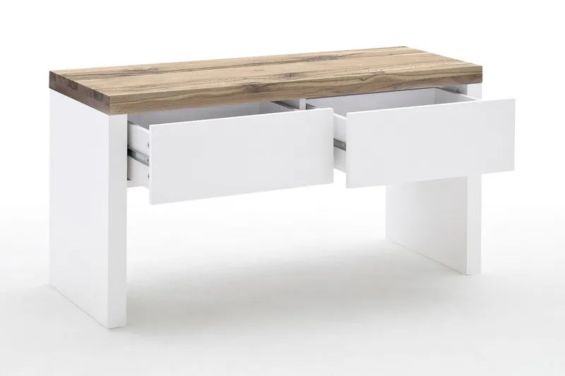 Romina Sittbänk med förvaring - Vit/Trä/Natur - Möbler - Fåtölj & stolar - Sittbänk - Sittbänk med förvaring