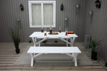 Scottsdale Sittbänk 140 cm Vit - KWA - Möbler - Fåtölj & stolar - Sittbänk