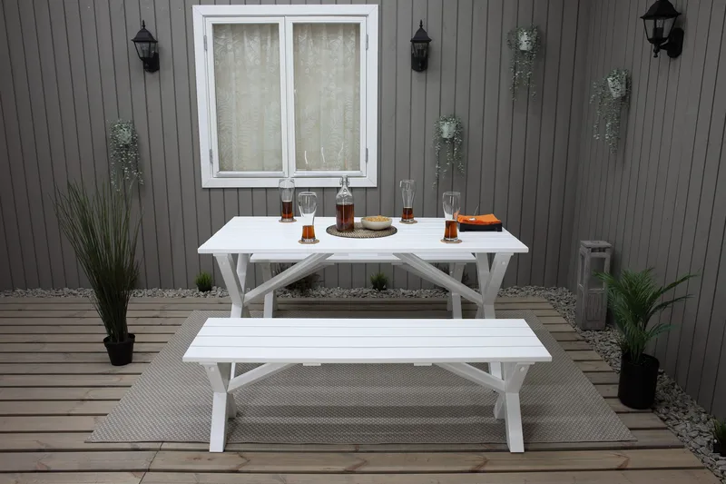 Scottsdale Sittbänk 140 cm Vit - KWA - Möbler - Fåtölj & stolar - Sittbänk