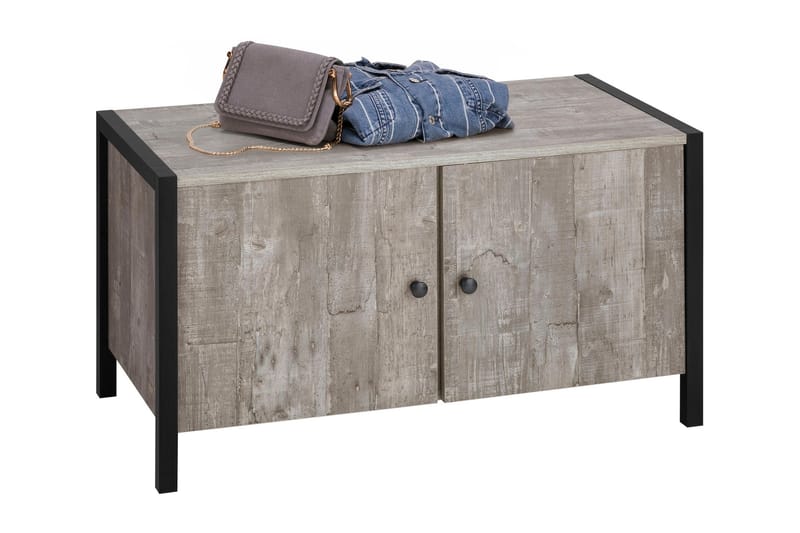 Sittbänk Canford 80 cm - Grå|Svart - Möbler - Fåtölj & stolar - Sittbänk - Sittbänk med förvaring