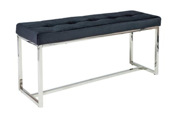 Sittbänk Canover - Sammet/Svart/Silver - Möbler - Fåtölj & stolar - Sittbänk