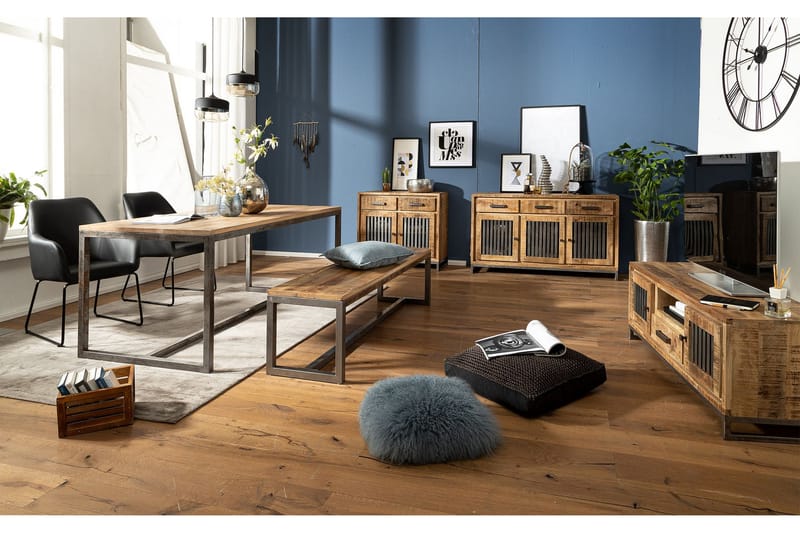 Sittbänk Clanton 175 cm - Brun/Svart - Sittbänk - Hallbänk