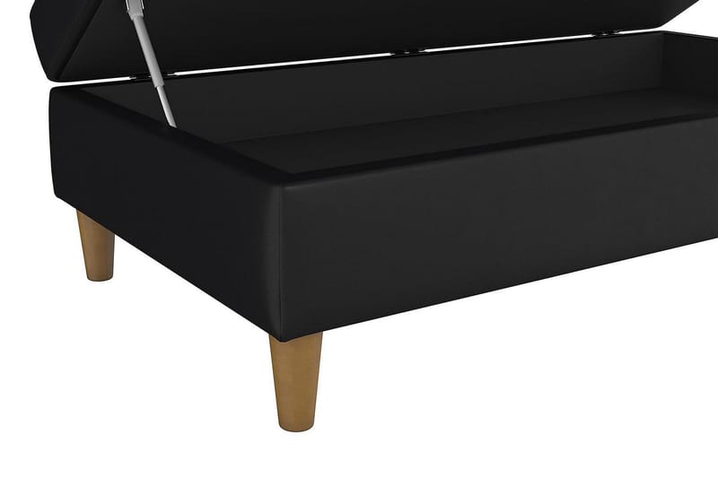 Sittbänk Hartford 130 cm Konstläer/Svart - Dorel Home - Möbler - Fåtölj & stolar - Sittbänk - Sittbänk med förvaring