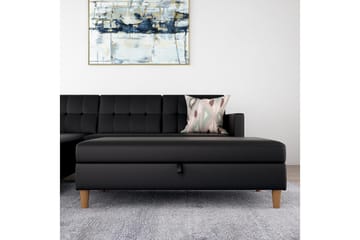 Sittbänk Hartford 130 cm Konstläer/Svart - Dorel Home - Möbler - Fåtölj & stolar - Sittbänk - Sittbänk med förvaring