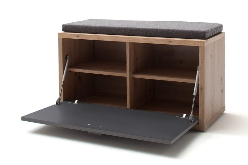 Sittbänk Morrols 86 cm - Grå/Natur - Möbler - Fåtölj & stolar - Sittbänk - Sittbänk med förvaring