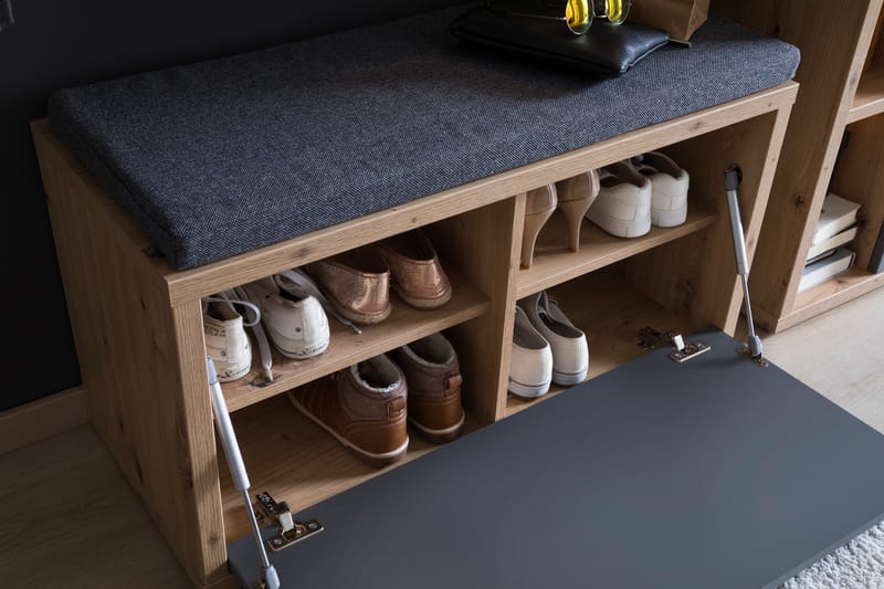 Sittbänk Morrols 86 cm - Grå/Natur - Möbler - Fåtölj & stolar - Sittbänk - Sittbänk med förvaring
