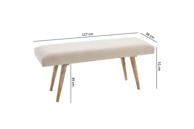 Sittbänk Nagos - Beige - Möbler - Fåtölj & stolar - Sittbänk