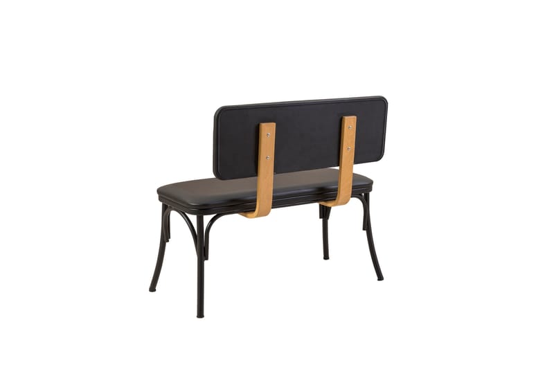 Sittbänk Oliver 100x41 cm Svart - Hanah Home - Bänk med ryggstöd