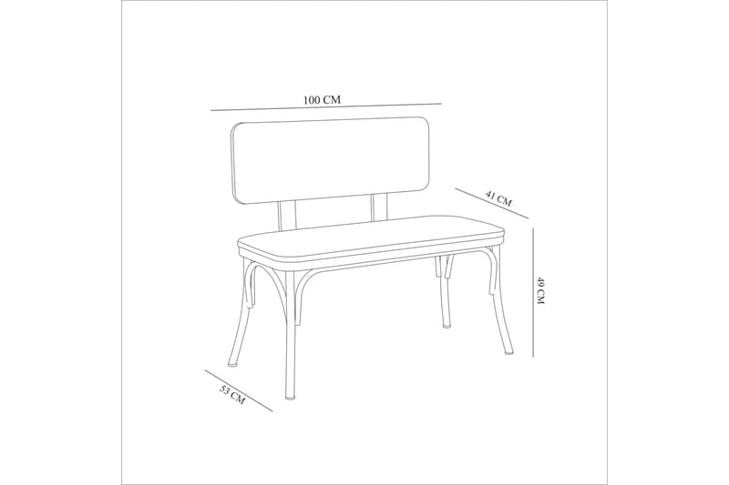 Sittbänk Oliver 100x41 cm Svart - Hanah Home - Möbler - Fåtölj & stolar - Sittbänk - Bänk med ryggstöd