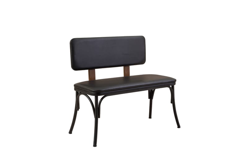 Sittbänk Oliver 100x41 cm Svart - Hanah Home - Möbler - Fåtölj & stolar - Sittbänk - Bänk med ryggstöd