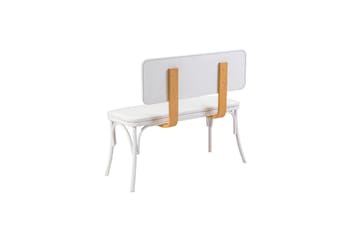 Sittbänk Oliver 100x41 cm Vit - Hanah Home - Möbler - Fåtölj & stolar - Sittbänk - Bänk med ryggstöd