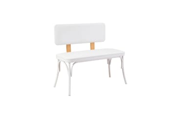 Sittbänk Oliver 100x41 cm Vit - Hanah Home - Möbler - Fåtölj & stolar - Sittbänk - Bänk med ryggstöd