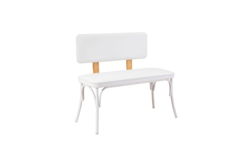 Sittbänk Oliver 100x41 cm Vit - Hanah Home - Möbler - Fåtölj & stolar - Sittbänk - Bänk med ryggstöd