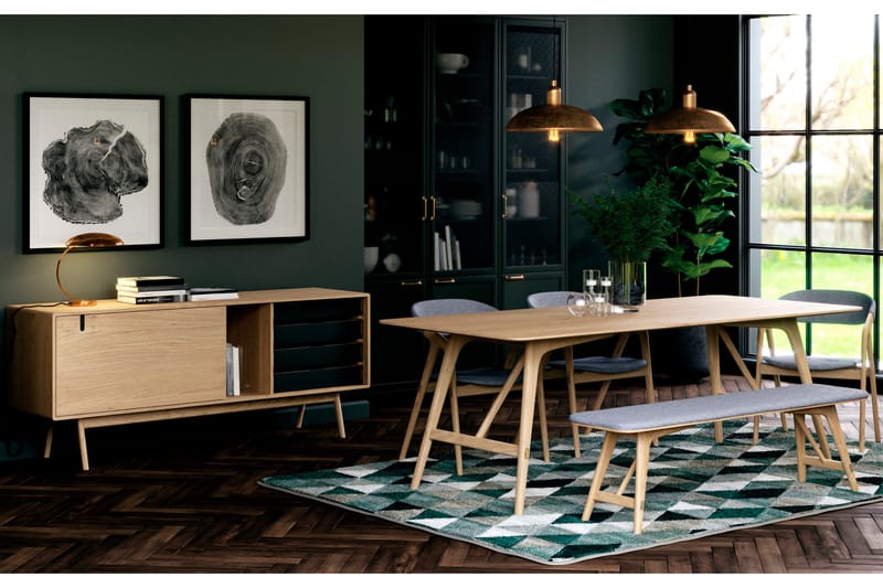 Sittbänk Skagana 120 cm Massiv Ek - Brun - Möbler - Fåtölj & stolar - Sittbänk