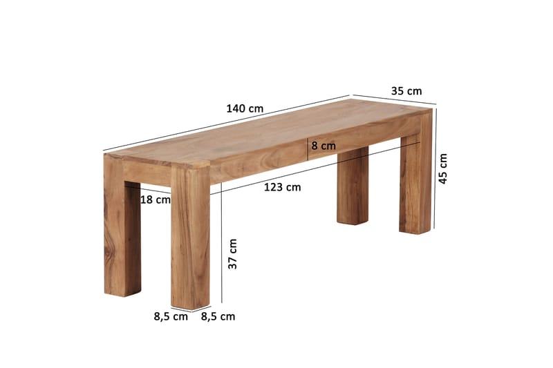 Sittbänk Tyriona - Brun - Möbler - Fåt�ölj & stolar - Sittbänk