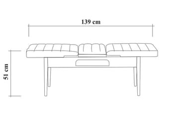 Sittbänk Vinadi 110 cm - Vit/Brun - Möbler - Fåtölj & stolar - Sittbänk