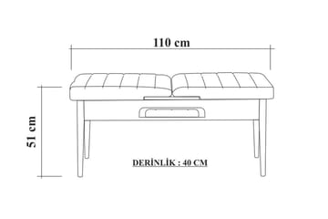 Sittbänk Vinadi 110 cm - Vit/Brun - Möbler - Fåtölj & stolar - Sittbänk