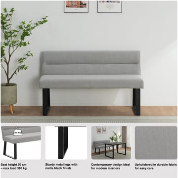 Stafford 2-sits Sittbänk med rygg - Antracit - Möbler - Fåtölj & stolar - Sittbänk - Bänk med ryggstöd
