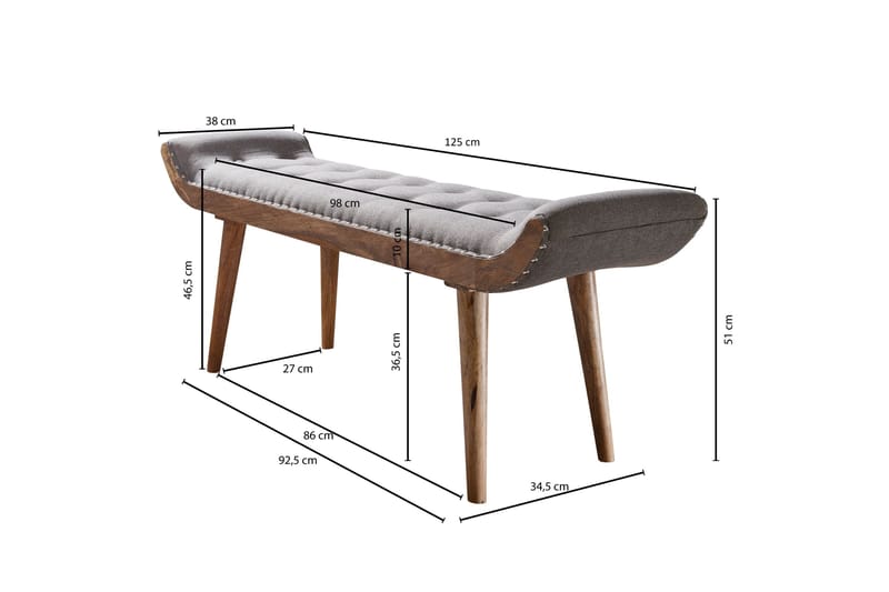 Timiothy Sittbänk - Grå - Möbler - Fåtölj & stolar - Sittbänk