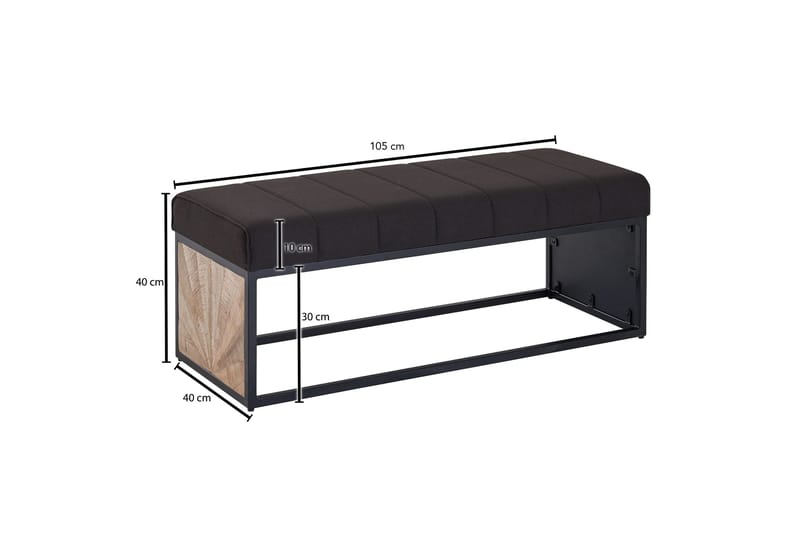 Tultered Sittbänk 105 cm - Svart - Möbler - Fåtölj & stolar - Sittbänk