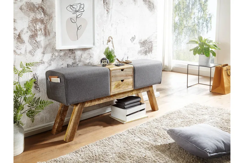 Tultered Sittbänk 120 cm - Brun - Möbler - Fåtölj & stolar - Sittbänk - Sittbänk med förvaring