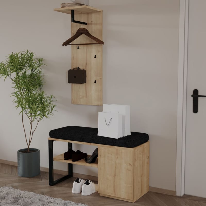 Uniqo Hallställsset 35x90x35 cm - Sapphire Oak - Möbler - Fåtölj & stolar - Sittbänk