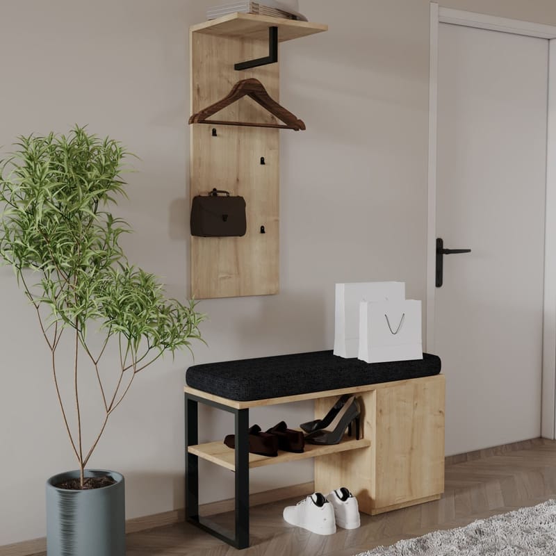 Uniqo Hallställsset 35x90x35 cm - Sapphire Oak - Möbler - Fåtölj & stolar - Sittbänk