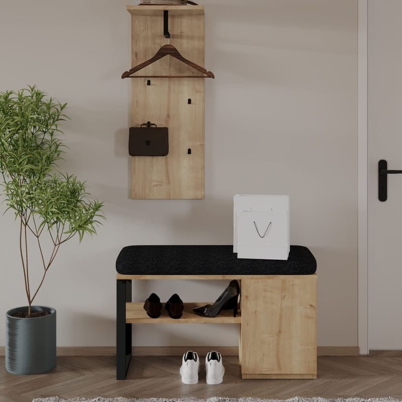 Uniqo Hallställsset 35x90x35 cm - Sapphire Oak - Möbler - Fåtölj & stolar - Sittbänk
