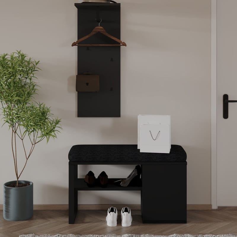 Uniqo Hallställsset 35x90x35 cm - Svart - Möbler - Fåtölj & stolar - Sittbänk