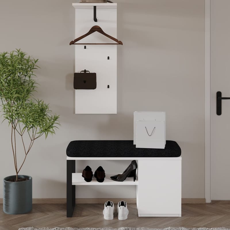 Uniqo Hallställsset 35x90x35 cm - Vit - Möbler - Fåtölj & stolar - Sittbänk