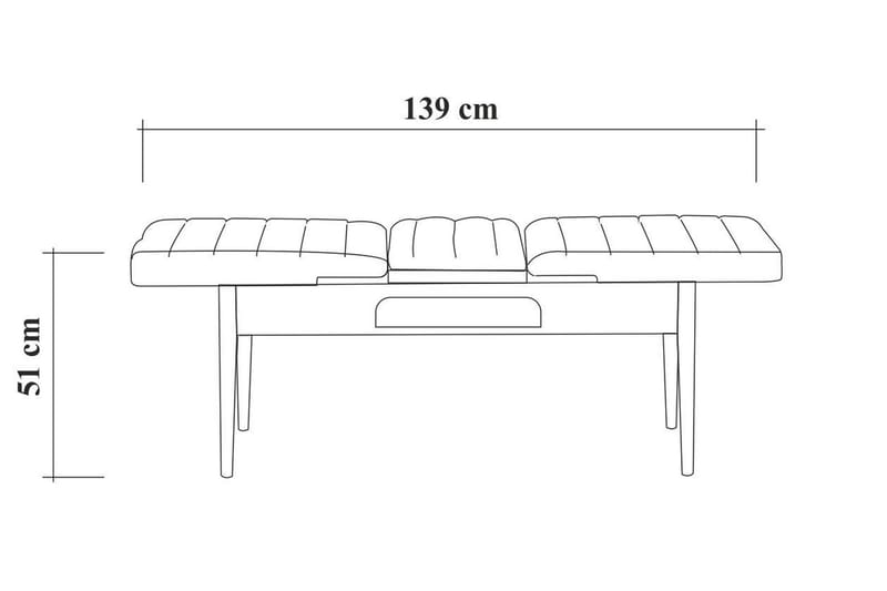 Valsot Sittbänk 110 cm - Vit/Brun - Möbler - Fåtölj & stolar - Sittbänk