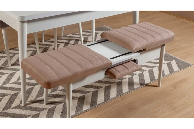 Valsot Sittbänk 110 cm - Vit/Brun - Möbler - Fåtölj & stolar - Sittbänk