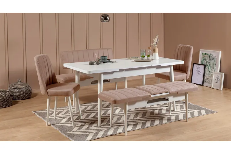 Valsot Sittbänk 110 cm - Vit/Brun - Möbler - Fåtölj & stolar - Sittbänk