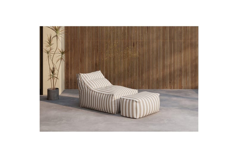 Loungestol Redang med fotpall - Vit/ Beige - Möbler - Fåtölj & stolar - Sittsäck & saccosäck