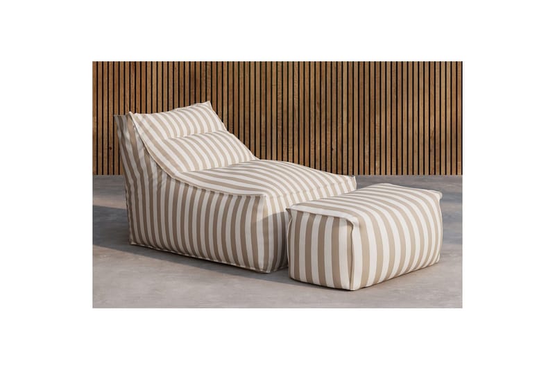 Loungestol Redang med fotpall - Vit/ Beige - Möbler - Fåtölj & stolar - Sittsäck & saccosäck