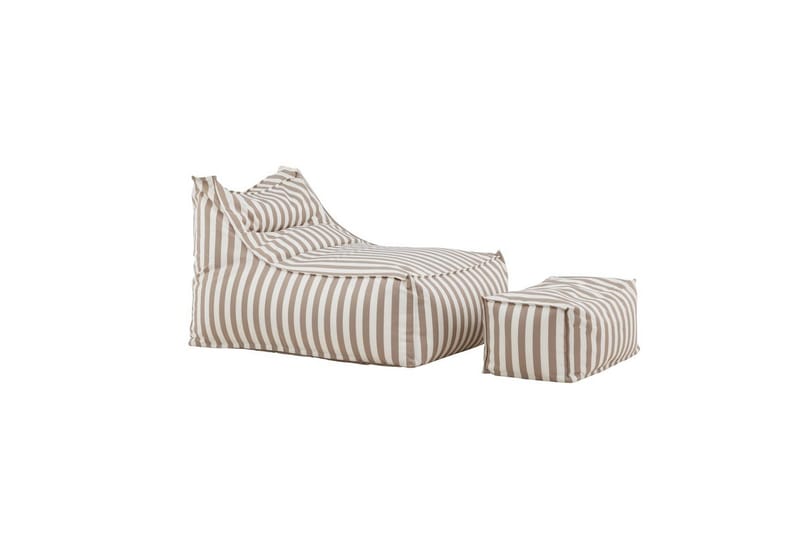 Loungestol Redang med fotpall, Vit/ Beige