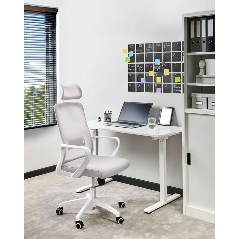 Skrivbordsstol Monarch - Grå, vit - Möbler - Fåtölj & stolar - Kontorsstol & skrivbordsstol