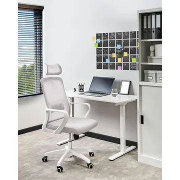 Skrivbordsstol Monarch - Grå, vit - Möbler - Fåtölj & stolar - Kontorsstol & skrivbordsstol