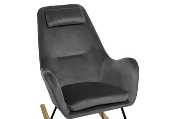 Harnos Gungstol Sammet - Grå - Möbler - Fåtölj & stolar - Snurrstol & Gungstol