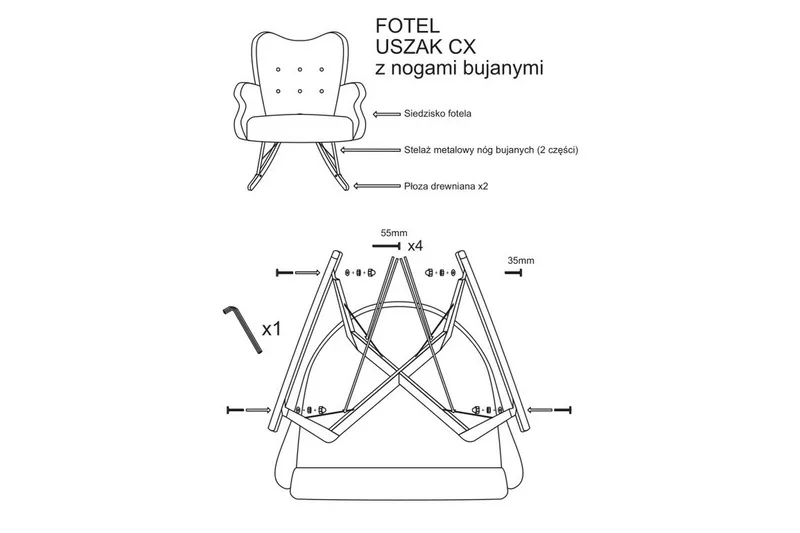 Skandynawski Gungstol - Möbler - Fåtölj & stolar - Snurrstol & Gungstol