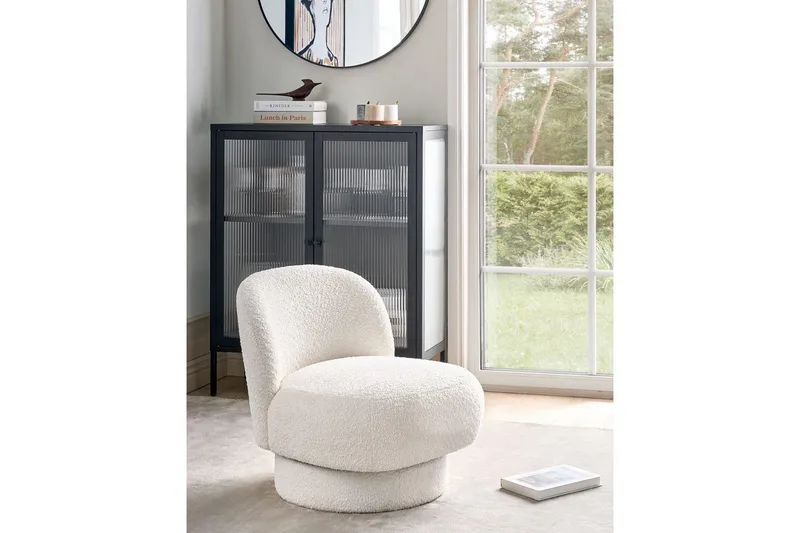 Svängbar fåtölj Aylo - Vit - Möbler - Fåtölj & stolar - Fåtölj