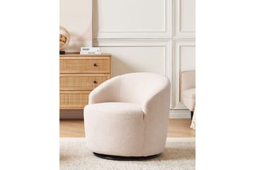 Svängbar fåtölj Davik - Beige, svart - Möbler - Fåtölj & stolar - Fåtölj