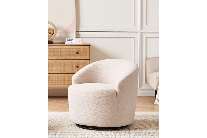 Svängbar fåtölj Davik - Beige, svart - Möbler - Fåtölj & stolar - Fåtölj