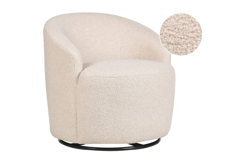Svängbar fåtölj Davik - Beige, svart - Möbler - Fåtölj & stolar - Fåtölj