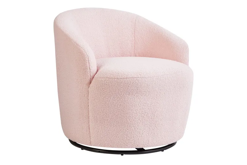 Svängbar fåtölj Davik - Rosa, Svart - Möbler - Fåtölj & stolar - Fåtölj