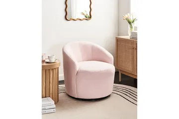 Svängbar fåtölj Davik - Rosa, Svart - Möbler - Fåtölj & stolar - Fåtölj