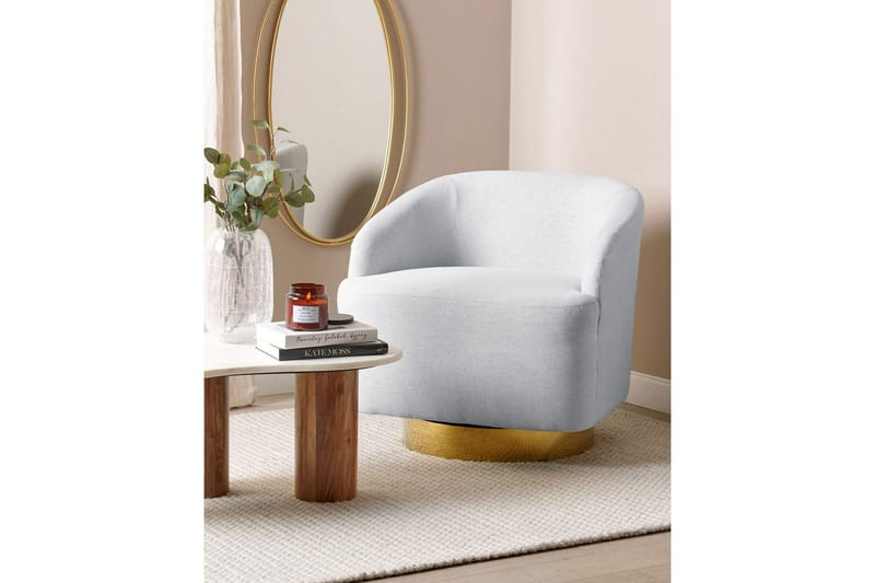 Svängbar fåtölj Lavik - Grå, guld - Möbler - Fåtölj & stolar - Fåtölj