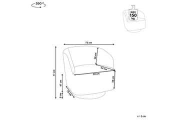 Svängbar fåtölj Lavik - Grå, guld - Möbler - Fåtölj & stolar - Fåtölj